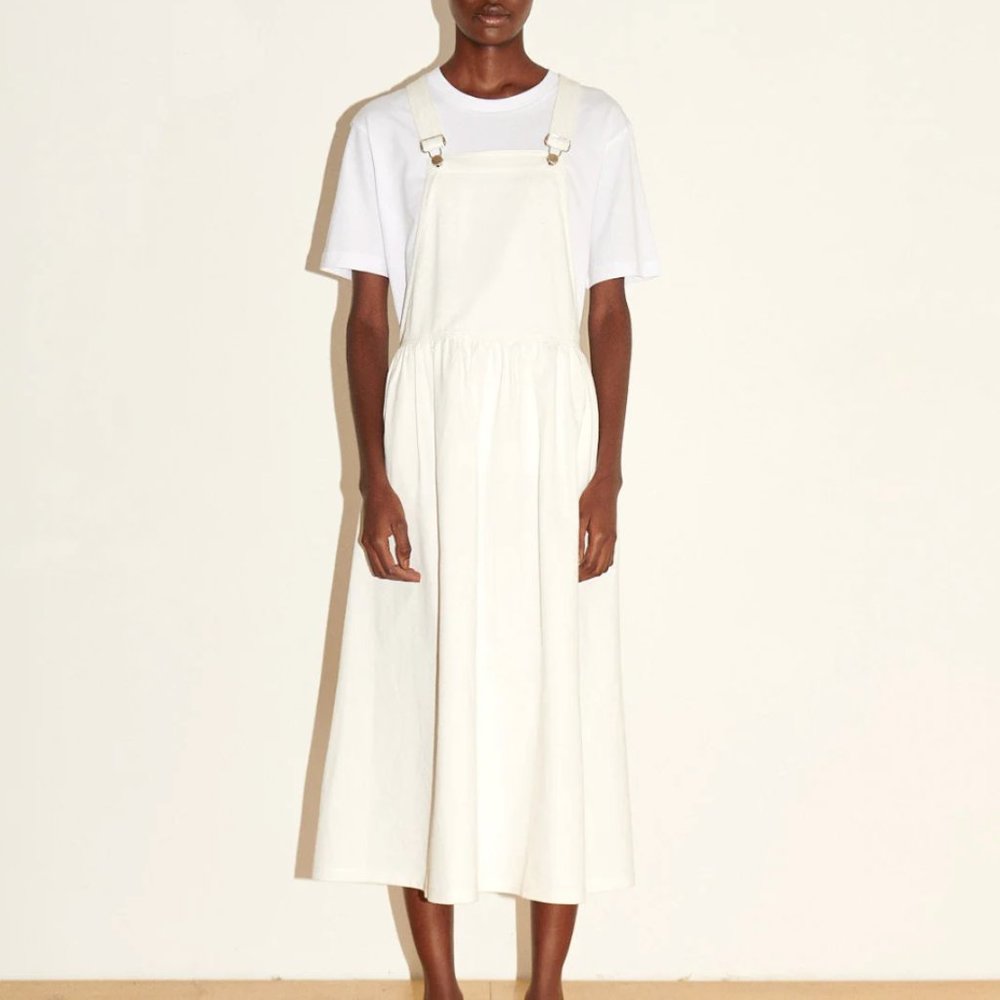 Jakke Thelma Pinnafore Dress in White